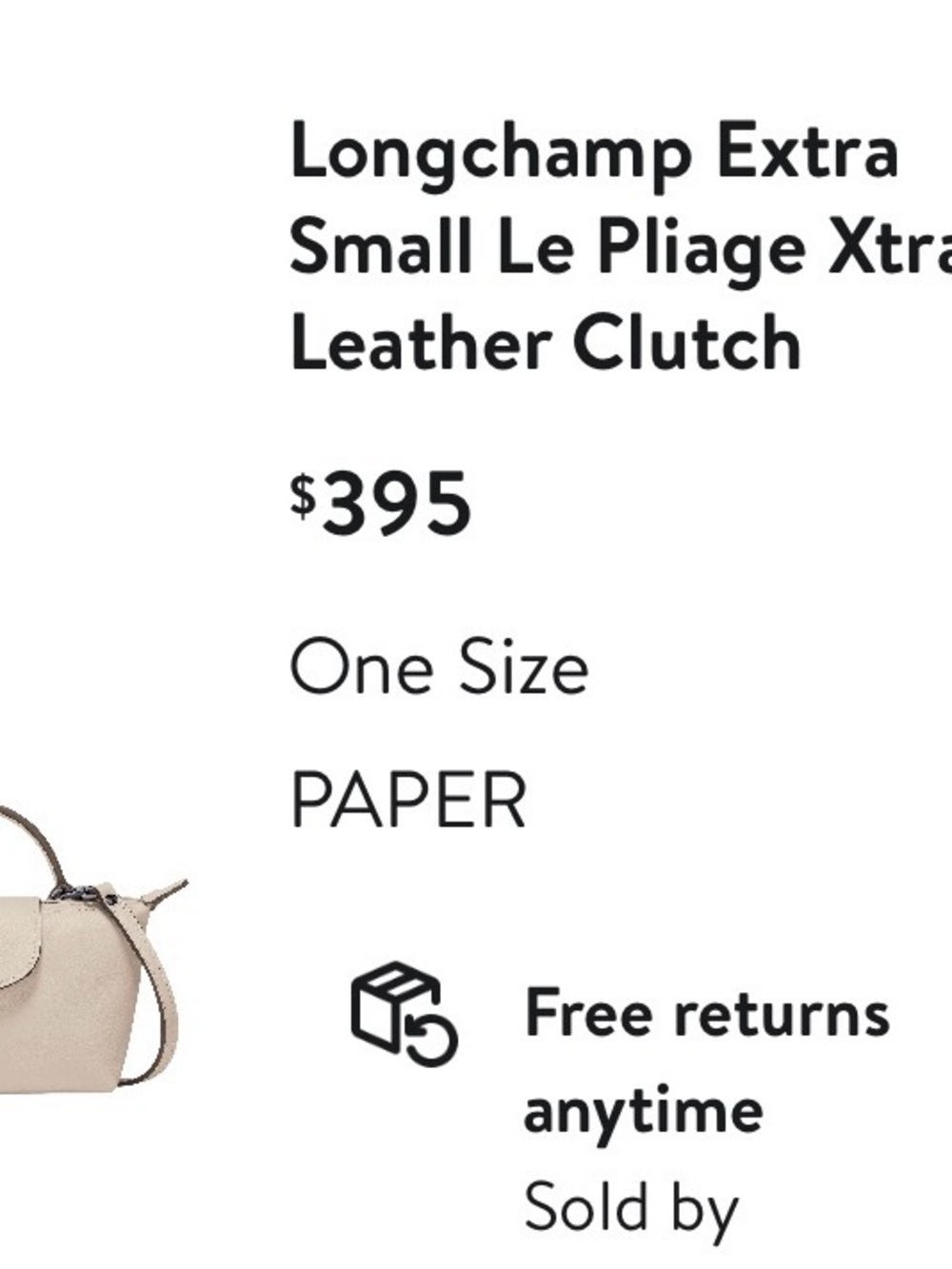 Longchamp Extra Small Le Pilage leather clutch with strap in light beig - Picture 9 of 9